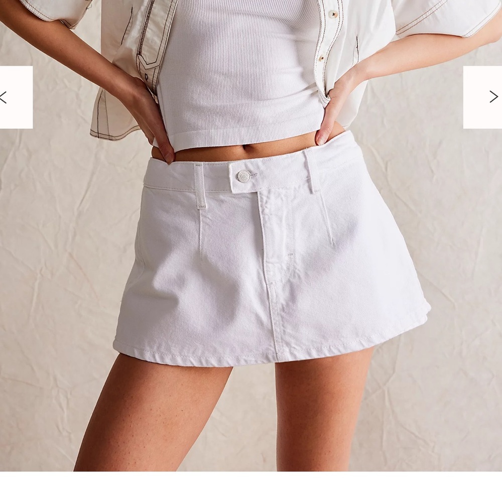 Free People High Waist Cream Shorts